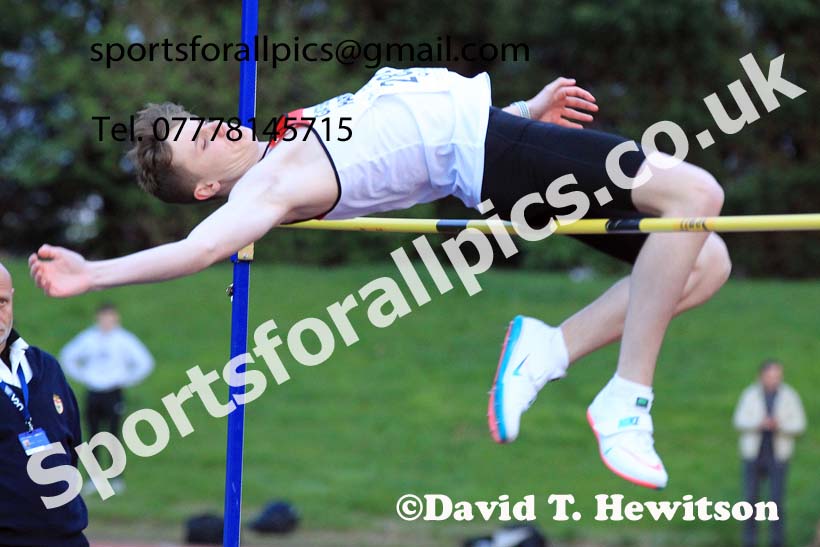 High jump 2022 NEGP No. 1,  Monkton Stadium, April 20th, on a very cold night. Photo: David T. Hewitson/Sports for All Pics